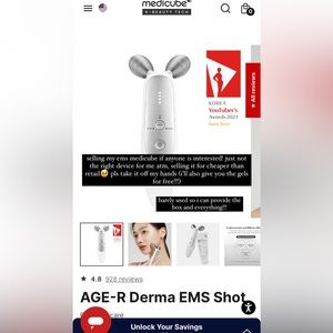 Selling the medicube derma ems-shot along with aging and collagen gel!